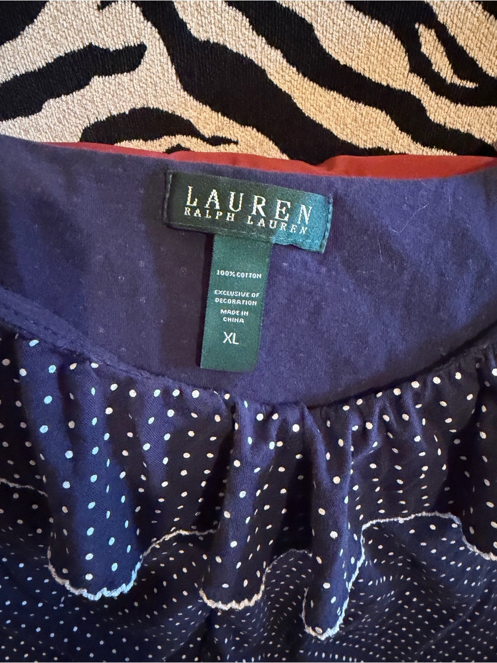Lauren Ralph Lauren Navy Polka Dot Dress